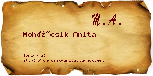 Mohácsik Anita névjegykártya